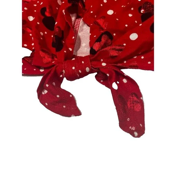 NWT Disney Parks Women’s XL Red Minnie Mouse Sequin V-Neck Short Sleeve Top - Picture 3 of 8